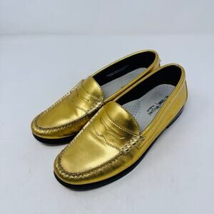 RE/DONE x G.H. Bass Weejuns Women’s Size 7 Gold Metallic Loafers Penny Shoes